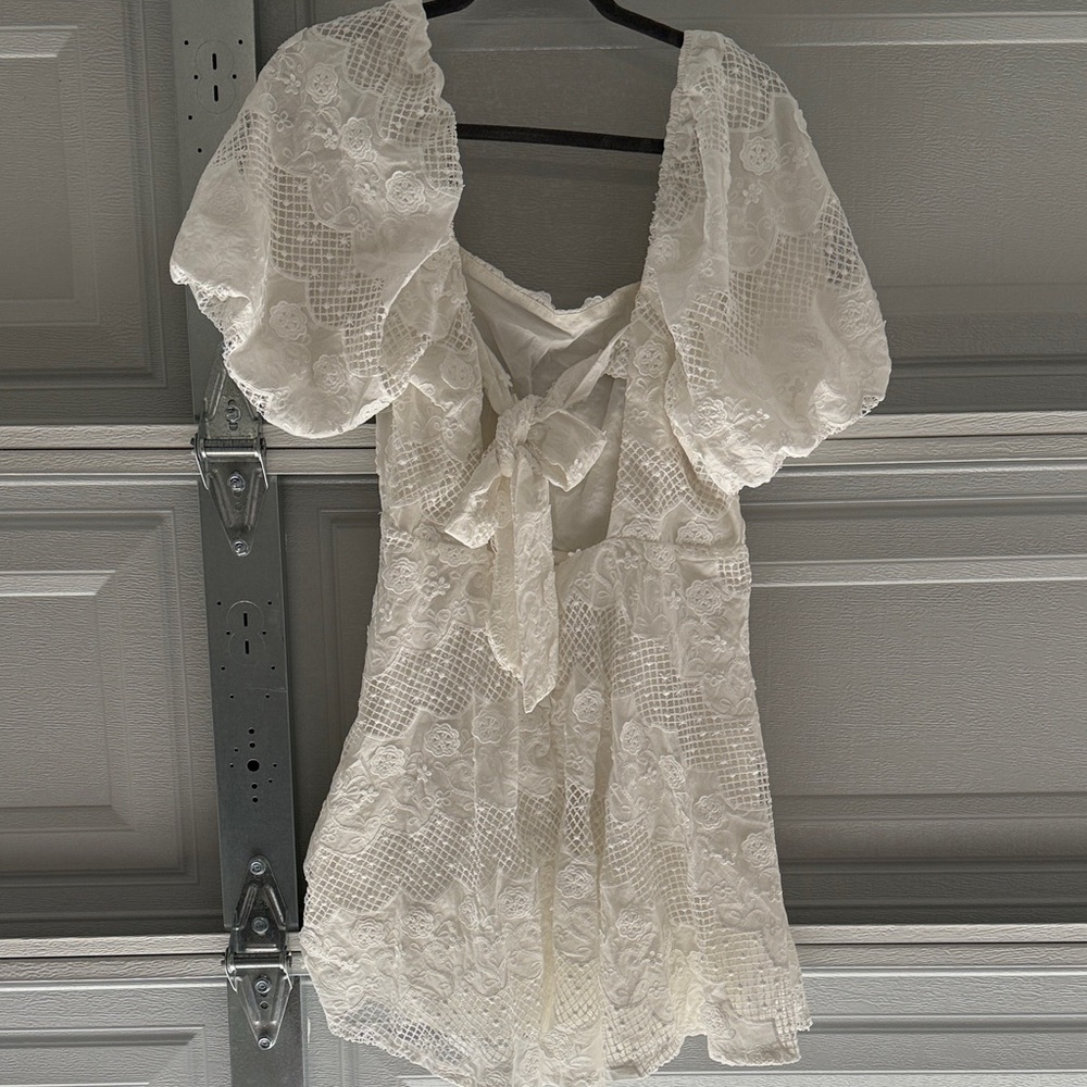 Just Me Ivory Lace Dress